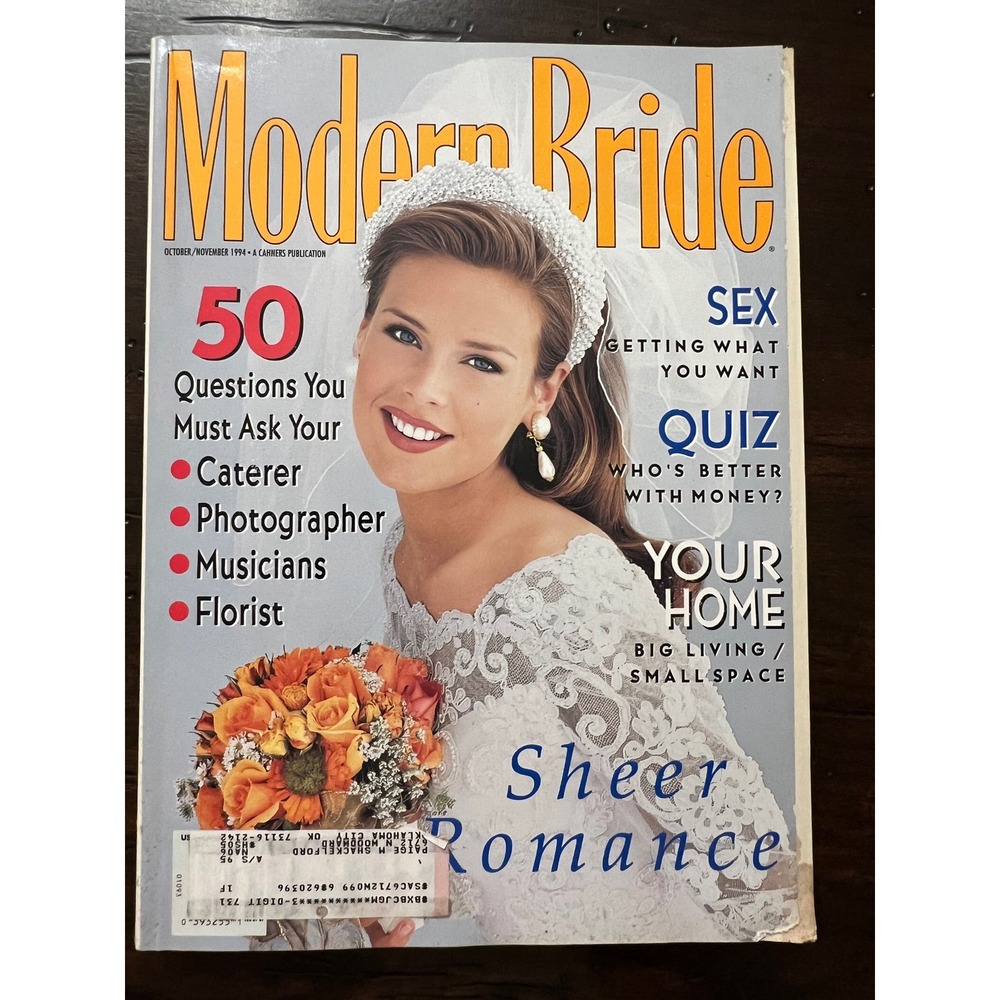 Vintage 90s MODERN BRIDE Magazine October November 1994 Wedding Fashion Style